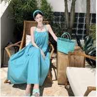 Seaside vacation style sexy backless hanging neck dress summer Bali beach fairy long dress in Thailand