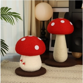 Internet Red Mushroom Cat Climbing Frame Grinding Claw Big Cat Scratch Column Sisal Ball Standing Cat Scratch Board Cat Tree Cat Toy