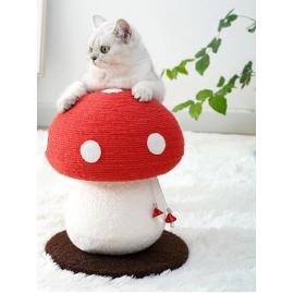 Internet Red Mushroom Cat Climbing Frame Grinding Claw Big Cat Scratch Column Sisal Ball Standing Cat Scratch Board Cat Tree Cat Toy
