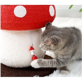 Internet Red Mushroom Cat Climbing Frame Grinding Claw Big Cat Scratch Column Sisal Ball Standing Cat Scratch Board Cat Tree Cat Toy