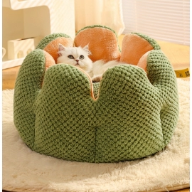 Cactus petal shaped pet nest keeps warm in winter, cat nest sleeps soft, dog nest dog mat