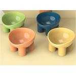 New macaron colored elephant leg neck protection bowl, cat food bowl, anti spill pet bowl, tableware
