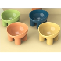 New macaron colored elephant leg neck protection bowl, cat food bowl, anti spill pet bowl, tableware