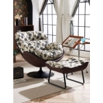 Nordic single chair living room eggshell chair small household lazy sofa casual retro floral cloth rotating sofa