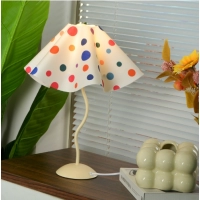 Umbrella shaped petal desk lamp with personality and irregular design sense, dopamine dot color art table lamp, bedside lamp