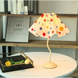 Umbrella shaped petal desk lamp with personality and irregular design sense, dopamine dot color art table lamp, bedside lamp